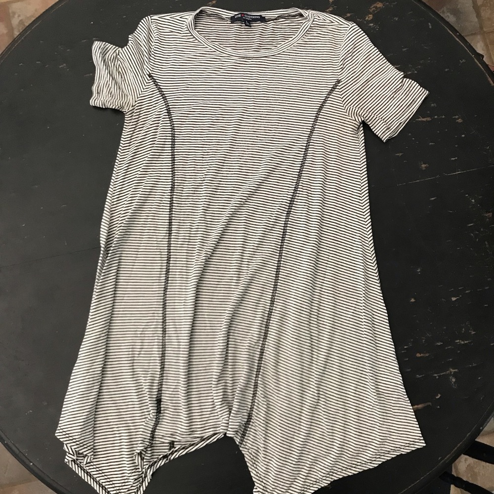 Black and white striped t shirt dress size L